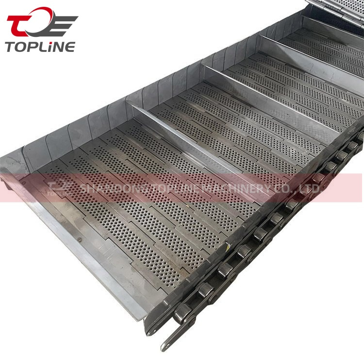 Banda transportadora de placa de cadena de parte superior plana/banda transportadora de enlace de placa de cadena de acero inoxidable de acero al carbono de carga pesada