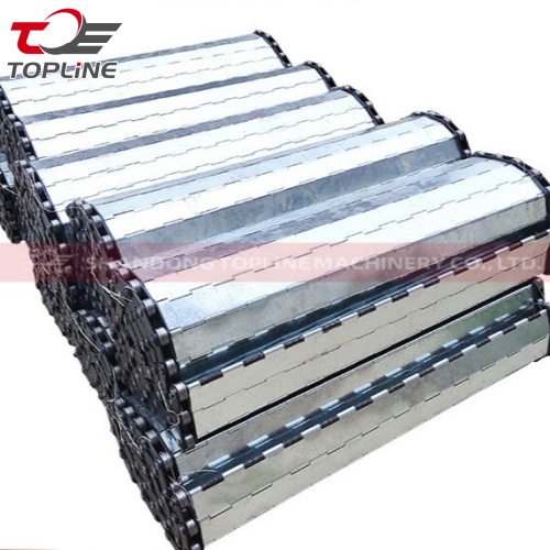 Banda transportadora de placa de cadena de parte superior plana/banda transportadora de enlace de placa de cadena de acero inoxidable de acero al carbono de carga pesada