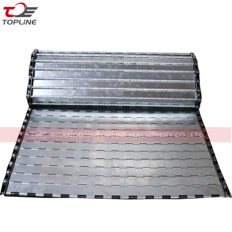 Banda transportadora de placa de cadena de parte superior plana/banda transportadora de enlace de placa de cadena de acero inoxidable de acero al carbono de carga pesada